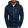 Yousheng Men Spring Fall Fitness Hoodie with Zipper Pockets Zip-up Cardigan Thick Solid Color Daily Coat Elastic Cuffs And Hem Jacket for Travel And