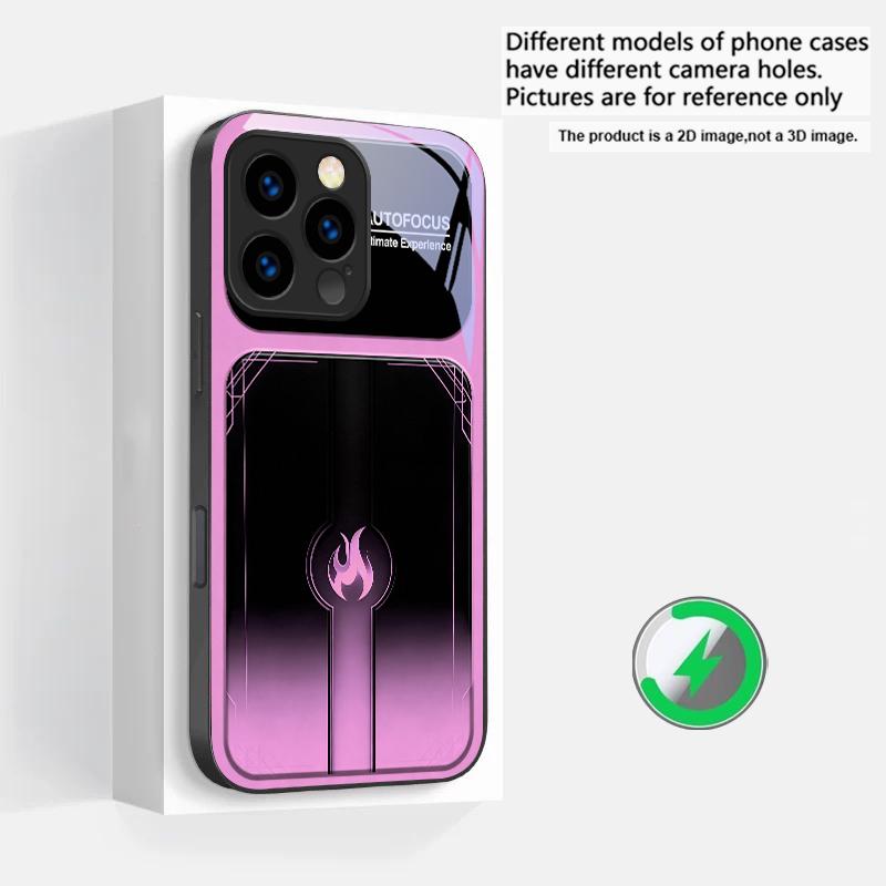 

Dazzling purple flames Suitable For iPhone 16E 17 Pro Max 15 Pro 14 13 Plus 12 mini 11 16 Air 17Pro magnetism Glass Phone Case iPhone 11