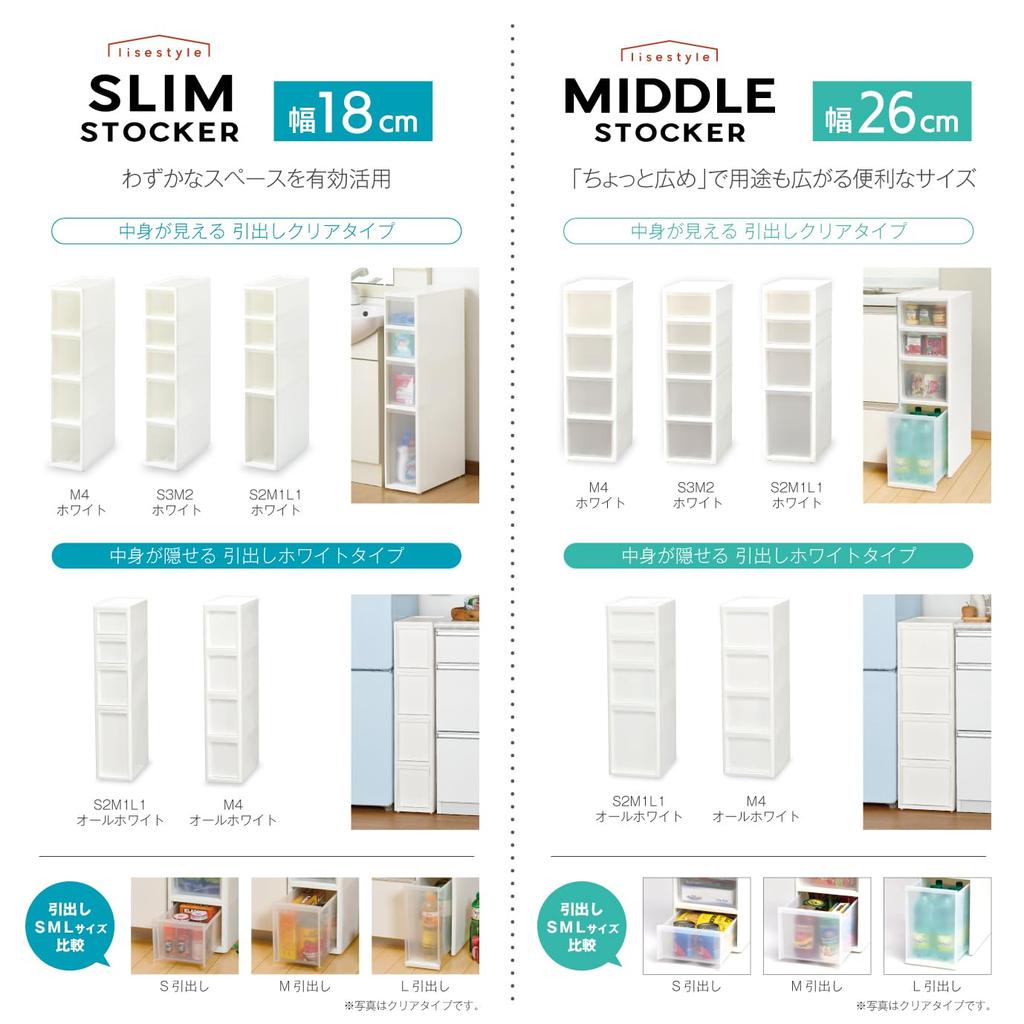 JEJ Astage Gap Storage Kitchen Storage Slim Stocker Lise M4 Tier 1 Piece All White Made In Japan 18 X 40 X 85cm Finished Product