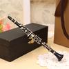 Mini Clarinet Model Musical Instrument Miniature Desk Decor Display with Black Leather Box + Bracket