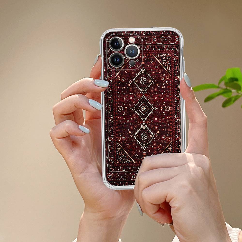 Persian Carpet Floral Pattern For IPhone 17 16 16e 15 14 13 12 11 Pro Max Mini Plus Phone Case