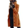 Cappotto invernale in lana taglie forti collo alto monopetto con cintura maniche lunghe giacca spessa di colore puro per appuntamenti shopping soprabito da esterno
