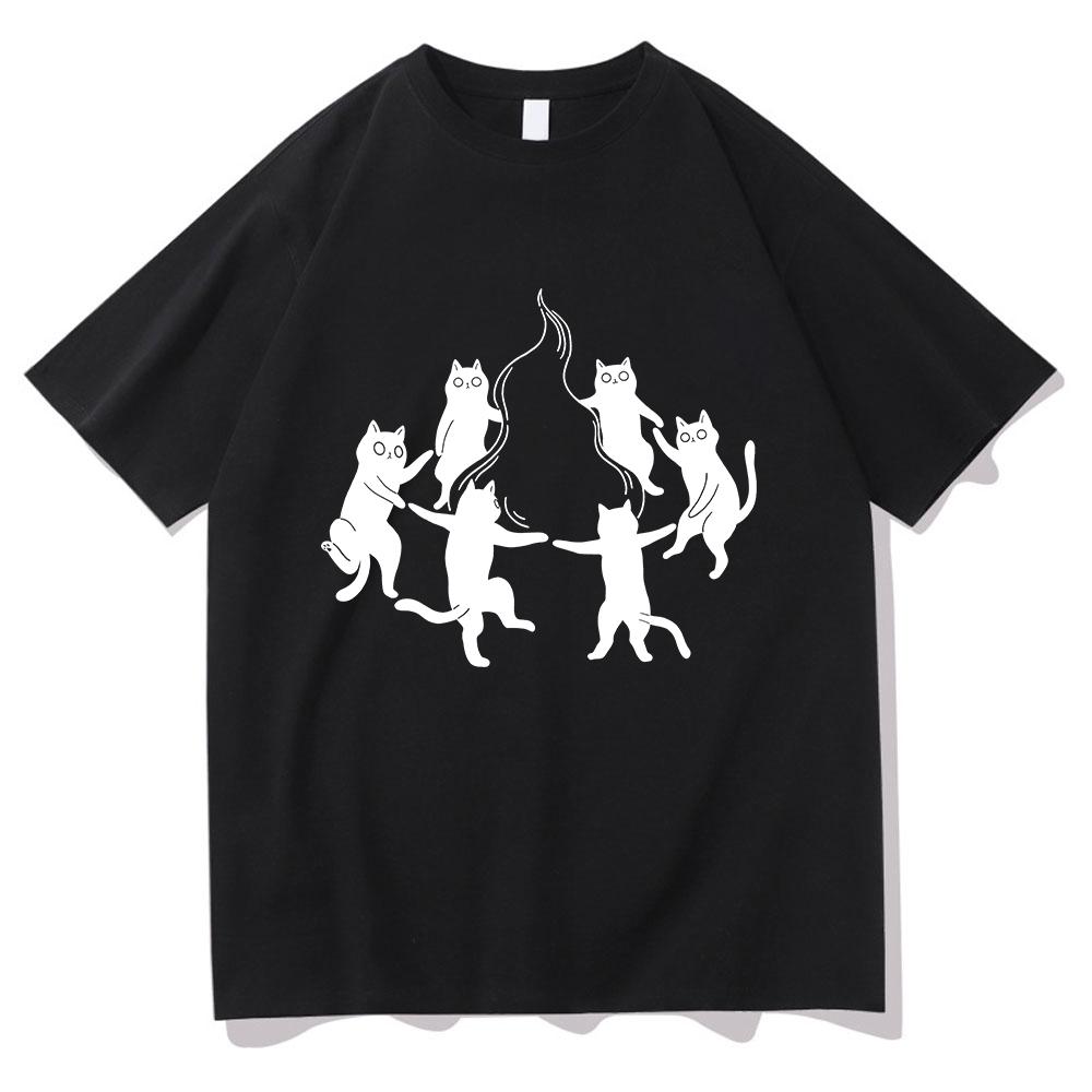 Cute Whimsical Cat T Shirt Kawaii Humor Cat Fashion Unisexunisex Clothing Cotton Graphic T Shirts Vintage Clothes For Days Gifts