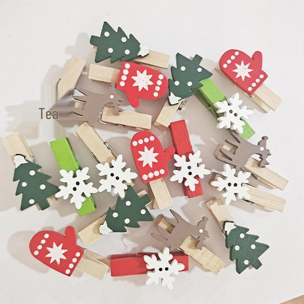 Eco-Friendly Cartoon Patch Christmas Wooden Clips