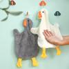 Big Goose Cute Coral Fleece Hanging Hand Towel for Kitchen & Bathroom