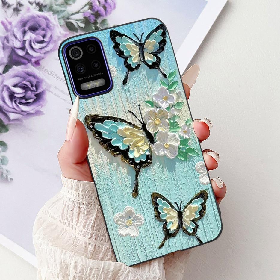 For LG K52 K62 2020 Case LM-K520 LM-K525 Stylish Love Heart Painted Cover Soft TPU Phone Case For LG K62 K 52 LGK52 LGK62 Fundas