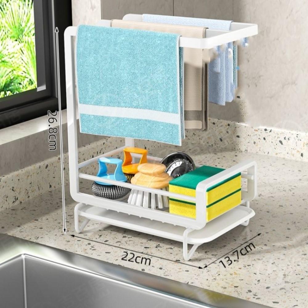 Easy Clean Tabletop Storage Rack Punch Free Drainer Shelf Durable Bathroom Shelf