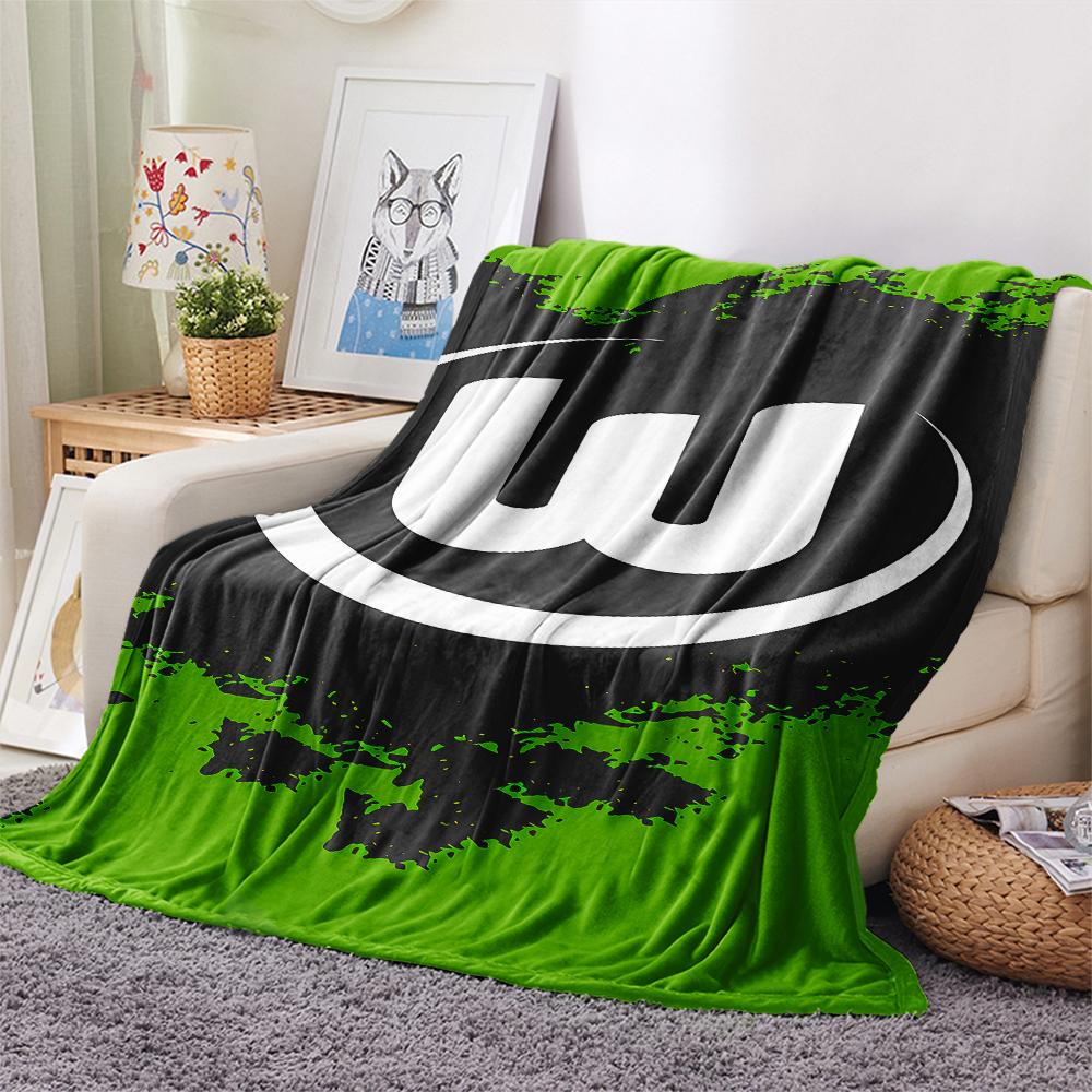 1PC VfL Wolfsburg Print Flannel Blanket, High quality All Seasons, Home Decor, Warmth and Comfort, Perfect for Christmas Gifts