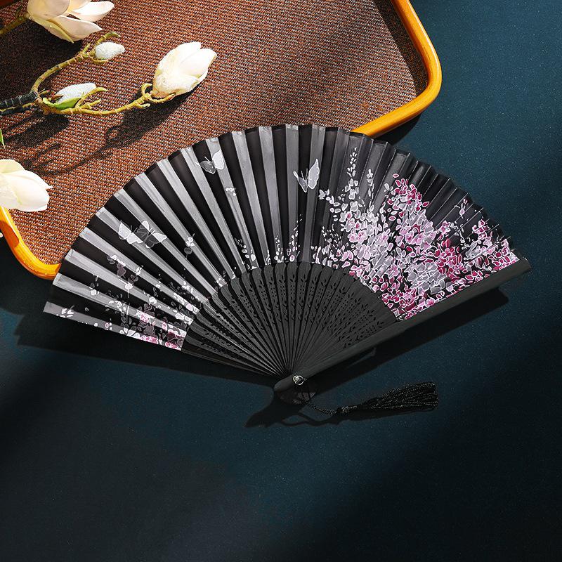 Chinese-Inspired Folding Fan: Ancient Style for Women, Children, and Students - Perfect for Hanfu, Cheongsam Dances, and Portable Summer Use.