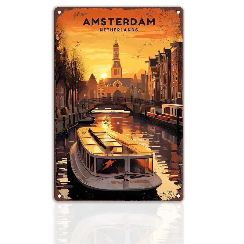 Vintage Travel The World Metal Sign MALAGA CROATIA FLORIDA Retro Poster Home Bar Room Pub Cafe Hotel Club Wall Decor Gift