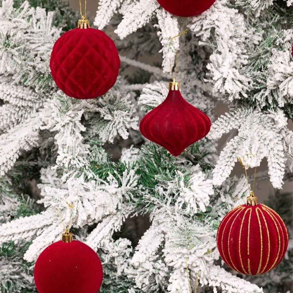 6Pcs/Box Plastic Christmas Hanging Balls DIY Christmas Hanging Ornament  Home Party