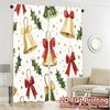 2pcs,Curtains Christmas Bells Holly Bows_a (3) Modern Print Curtains Polyester Easy Install Curtains Decorations for Bedroom,