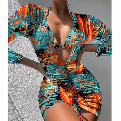 Kadın Bikini Seksi Yüksek 3 Parça Bel Mayo Plaj Mayo Kadın Yaz Mayo
