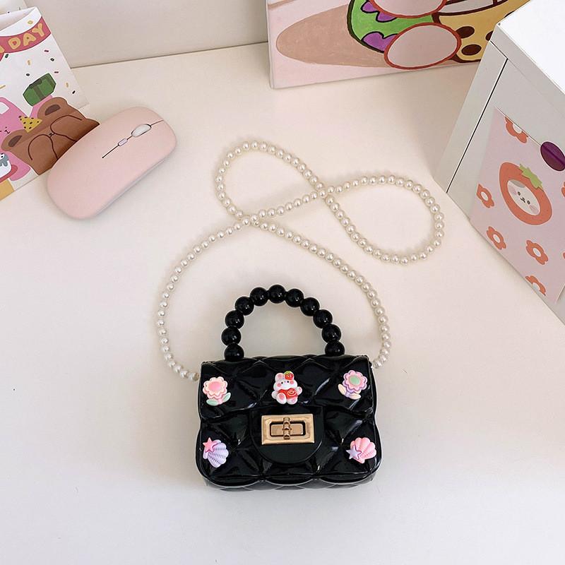 Fashionable Childrens Mini Crossbody Bag With Charming Colorful Styles For Girls чёрный