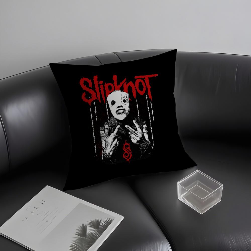 S-Slipknot Band Cushion Cover Pillowcase Ultra Soft Skin Friendly Fabric Cloud Like Comfort & Concealed Zipper