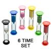 0.5/1/2/3/5/10 Clock Watch Brush. 6 Hourglass Color Dryer Hair Accessories Pieces Timer Sand Minutes Home Bathroom Garden Clocks