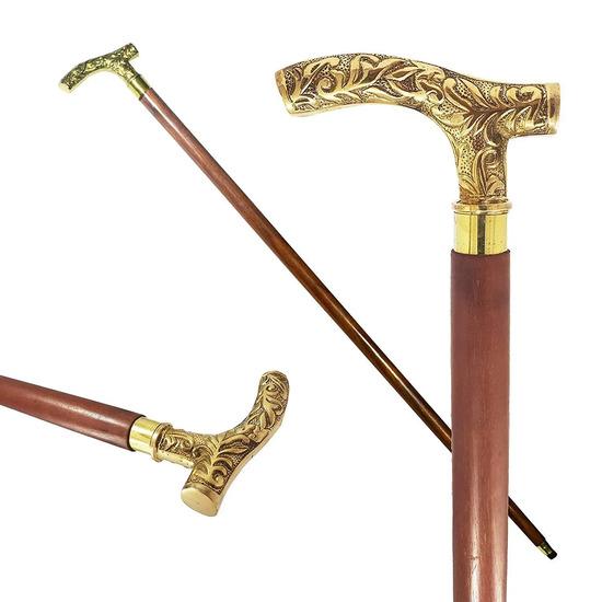 

Ручка для трости Derby Head, деревянная, золотистая, 36 дюймов, стиль, подарок