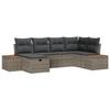 VidaXL Ensemble de Canapés de Jardin 6 Pièces avec Coussins Gris Rattan Poly 3359631