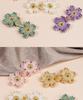 5Pairs Qipao Knot Buttons, Chinese Style Fabric Knots with Pearl Beads Cherry Blossom Design for Modern Cheongsam