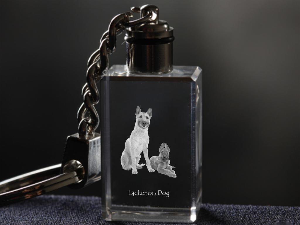 Belgický ovčák Laekenois - Křišťálový přívěsek na klíče s fotkou psa, podsvícený přívěsek na klíče, jedinečný dárek značky Art-Dog