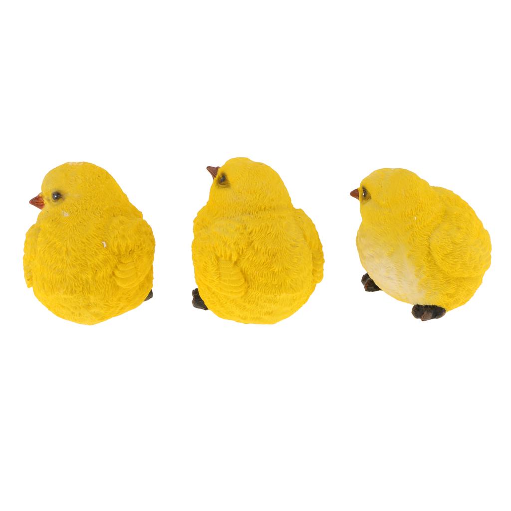 Vivid Artificial Chick Resin Animal Statue Decorative Bird Ornament for Garden Yard Backdrop and Home Decoration