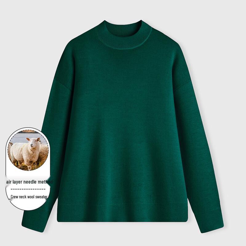 

LUOZI Men s Loose-Fit Round Neck Wool Sweater XL (180)