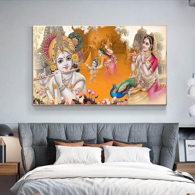 Lord Shiva with Colorful Background Canvas Painting God Shiv Pariwar Posters and Prints Wall Art Pictures Living Room No Frame No Frame
