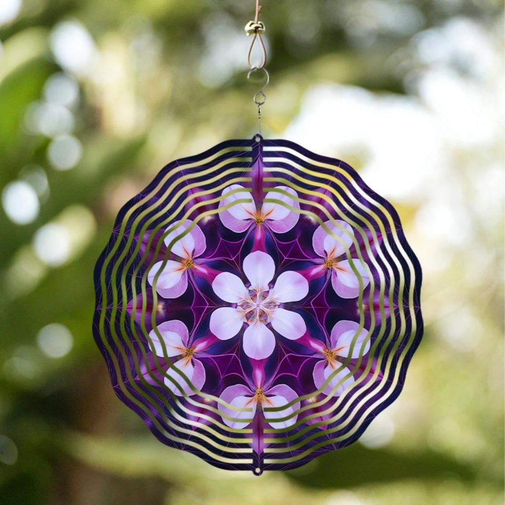 10 tum Blommig Vindsnurra för Utomhusdekor Hängande Trädgård Balkongdekorationer 360 Graders Roterande Krok Sommar Vår Presentidé