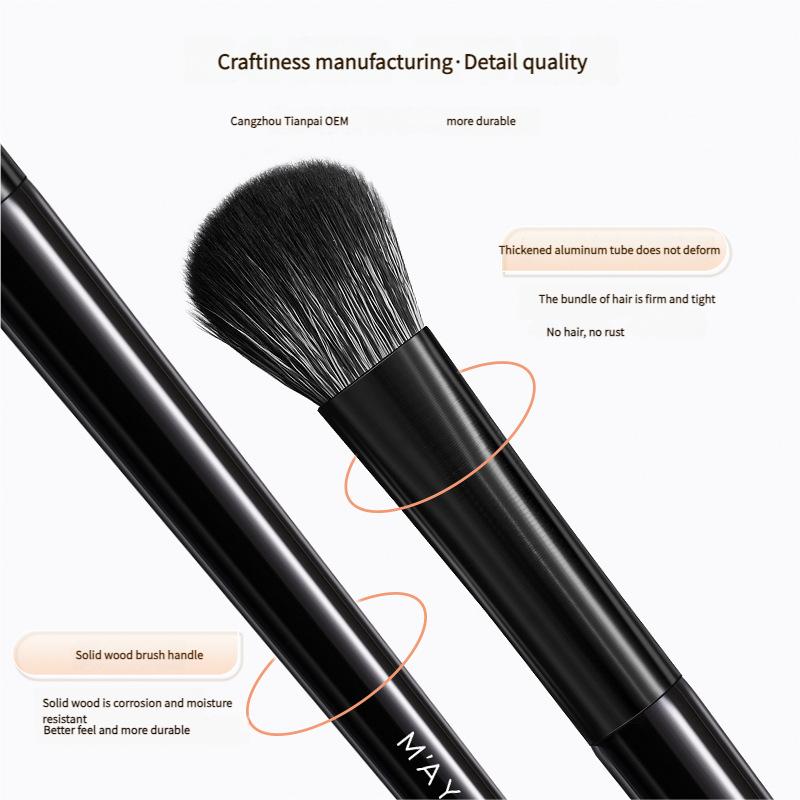 Professional 5 Piece Soft Bristle Eyeshadow Brush Set for Eyeliner, Under Eye Detail, Precision Makeup Tools, Black