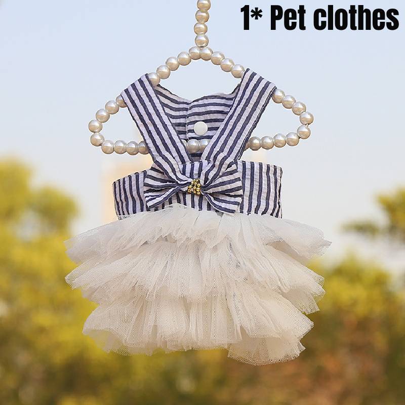 

Princess Striped Pet Slip Dress For Small Dogs Cats Outfits Polyester Summer XXL синій
