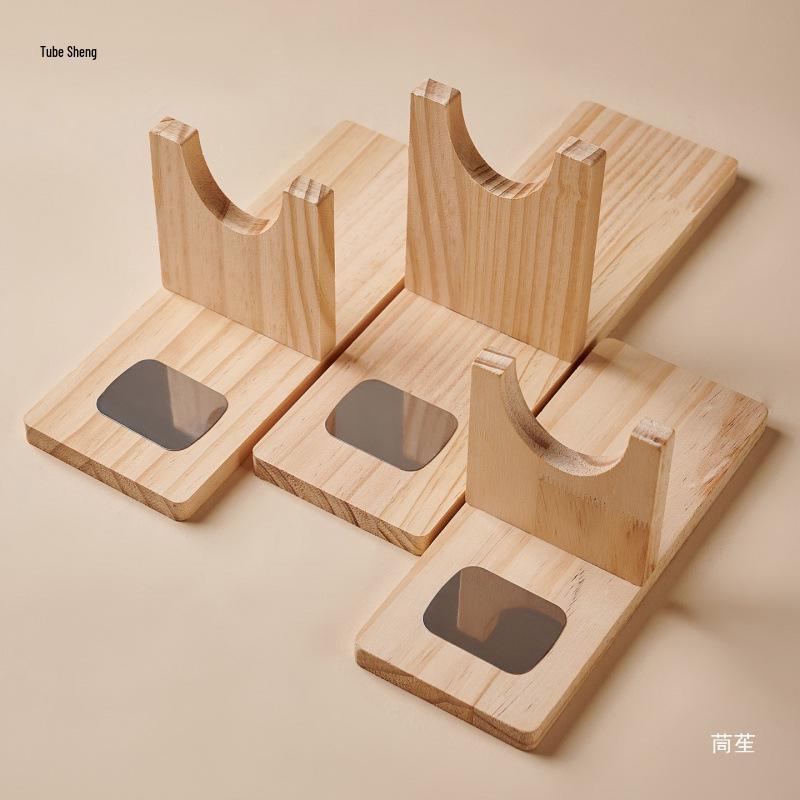 Thickened Anti-Scald Solid Wood Stand for Hot Melt Glue Gun with Head Fixing Feature