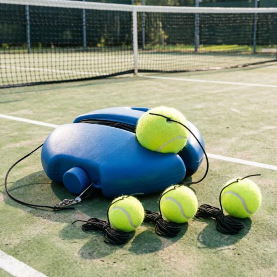 Tennis Trainer with 1/3 String Ball Portable Tennis Solo Training Rebounder with Weighted Base Kids Adults Beginner Backyard Tennis Ball Training