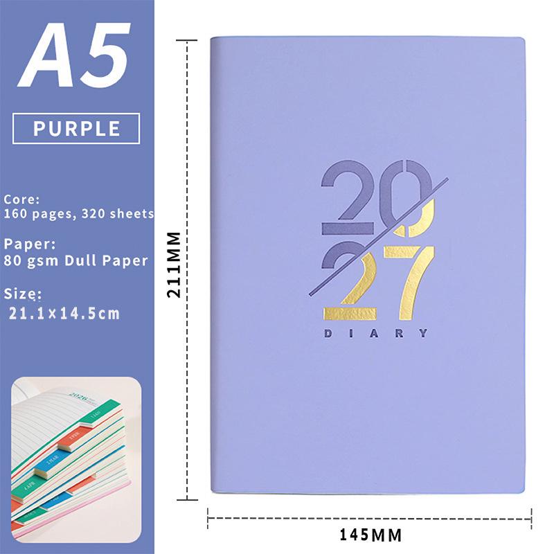 2026 Angled A5 Daily Planner & Calendar - English Schedule and Efficiency Guide