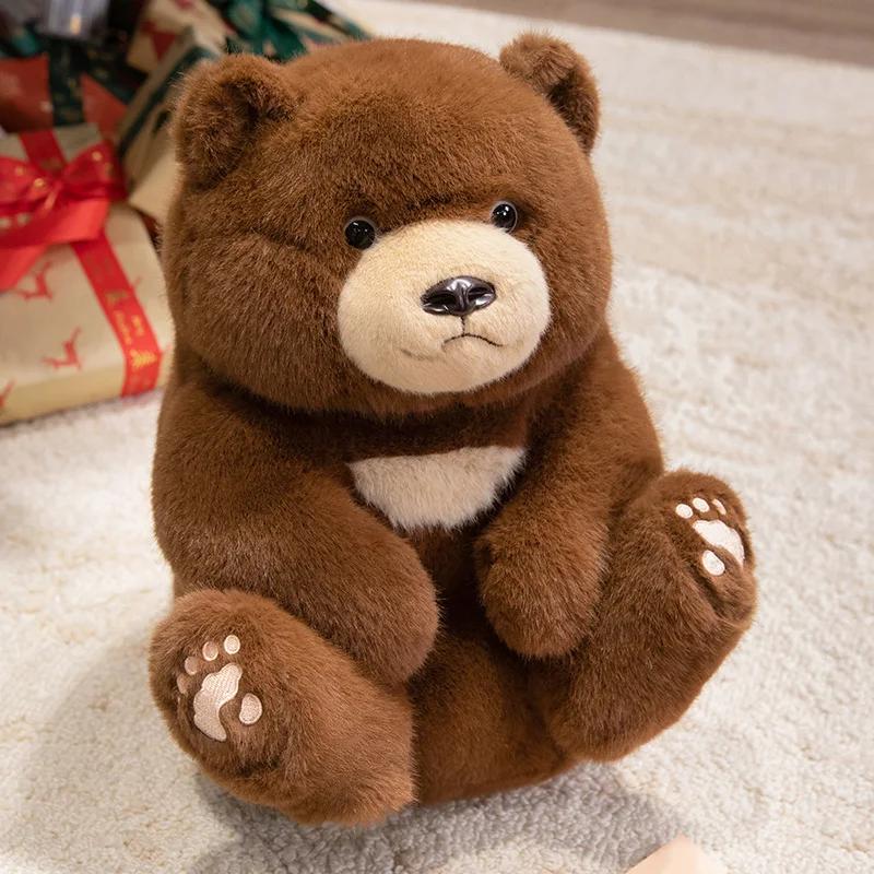 Fluffy Chubby Brown / White Bear Plush Doll Stuffed Cartoon Bear Toys For Children Nice Birthday Gift For Friends Sleep Mate