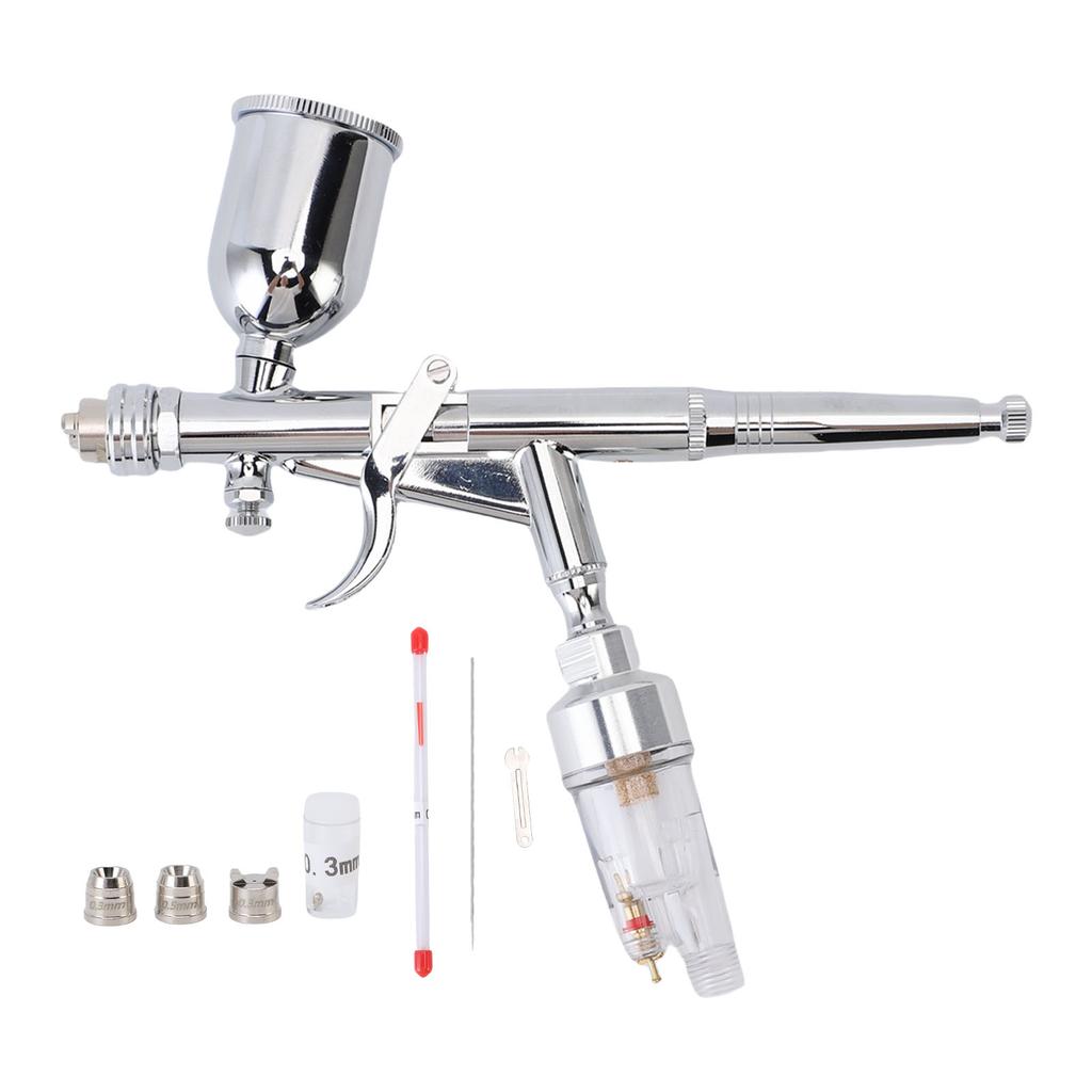 Airbrush Set Double Action Gravity Feed with 0.3mm Rapid Release Nozzle 15cc Cup Painting Drawing Art Supplies