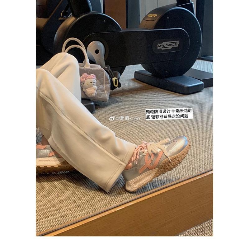 

~ 6cm inner height increase~ versatile contrasting color lace-up mesh platform casual board shoes women 40