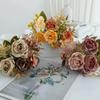 5/10PCS Silk Rose Artificial Flower Wedding bridal bouquet Home Room Festival Outdoor Yard garden bonsai Diy gift box Decoration