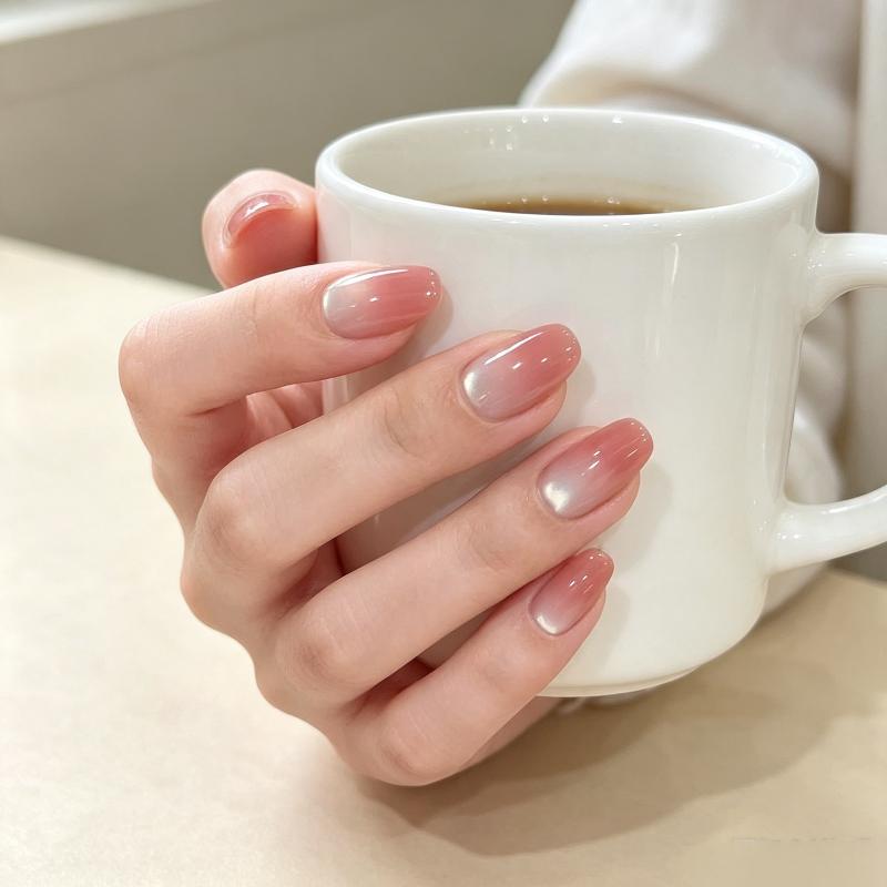 Glue-Free Short False Nails 10/30Pcs Square Oval Design Reusable Fake Nail Tips for Girls DIY Nail Art Decoration