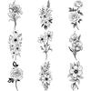 9pcs Temporary Tattoo Floral Tattoos Temporary Tattoo Stickers Butterfly Tattoos Waterproof Long-lasting Body Stickers For