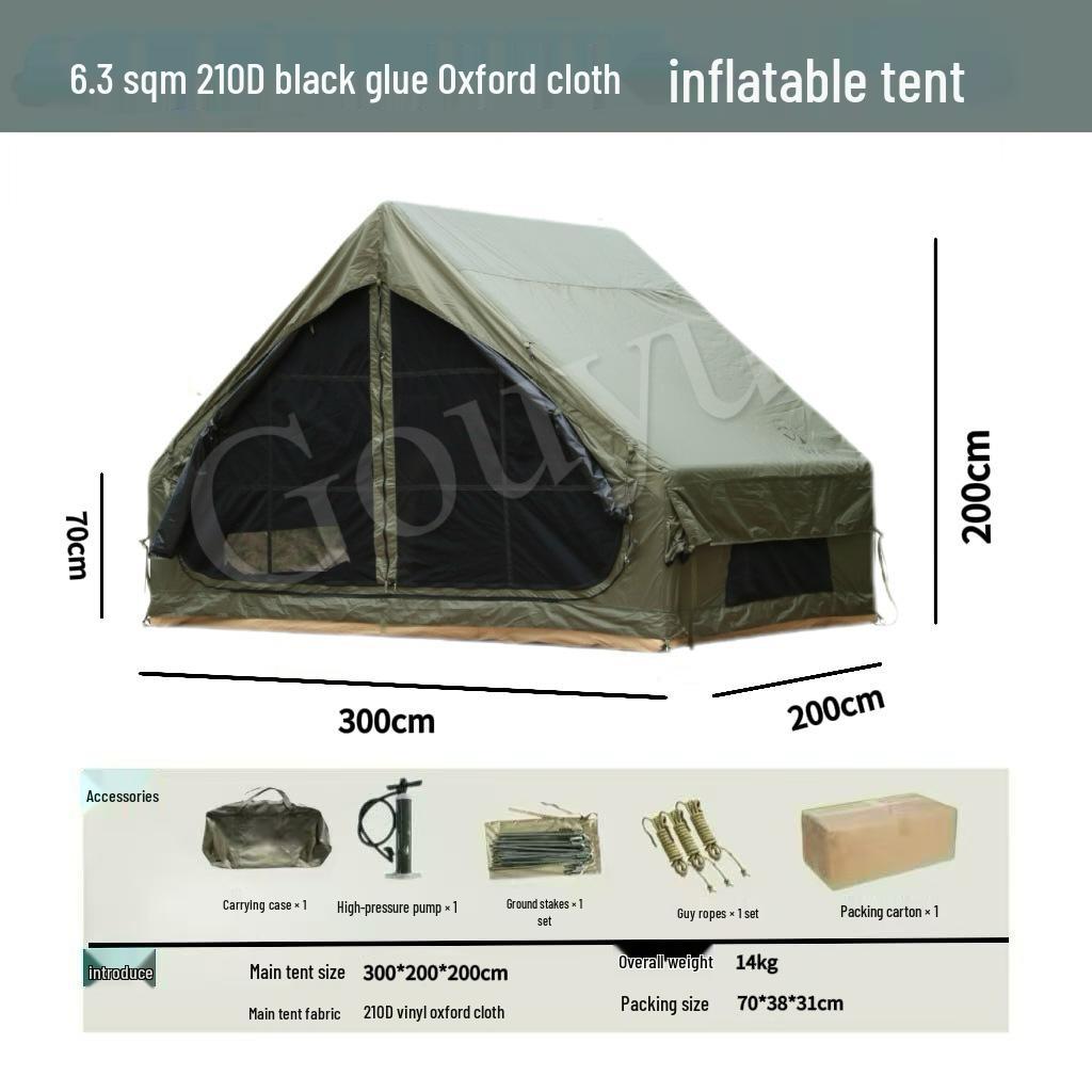 

Rainproof Inflatable Camping Tent, 6 sqm, Outdoor Sunshade 1-4