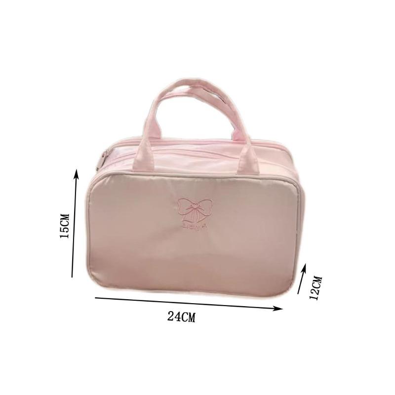 Large Capacity Travel Cosmetic Bag Women's Pink Large Tote Makeup Storage Organizer for Toiletries Easy To Carry Daily Use