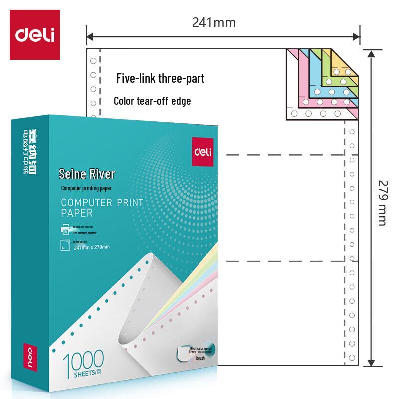 Deli Seine River N241-5 Computer Printing Paper