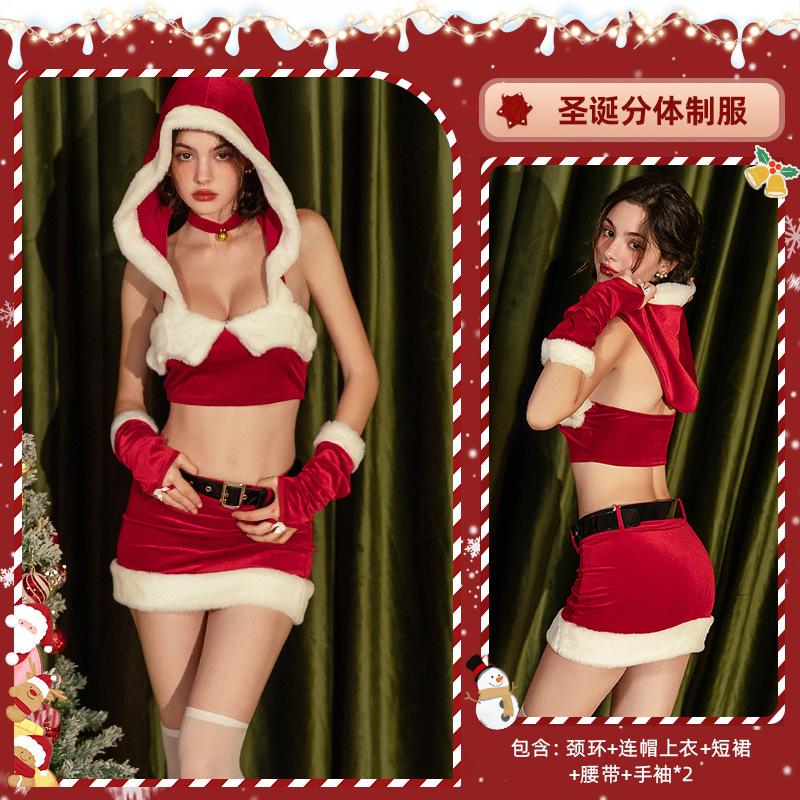 Christmas clothes girl group chorus performance clothes nightclub Christmas clothes hip skirt large size new robe