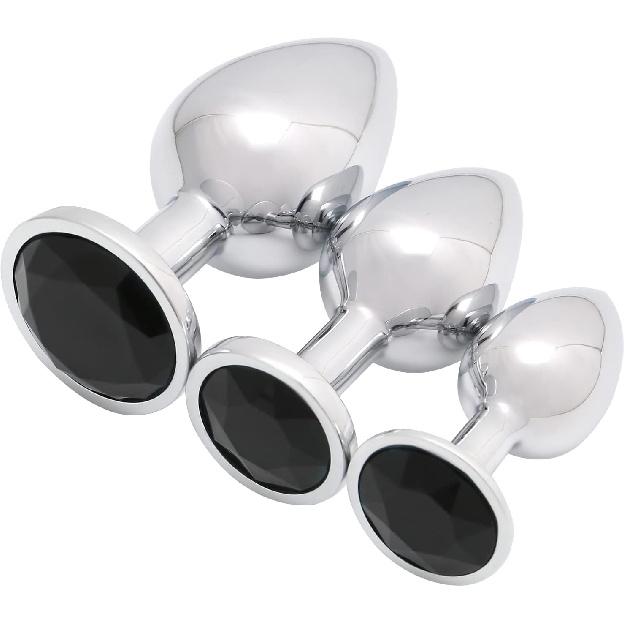 Akstore 3 Luxury jewelry design fetish butt plug(Pink)