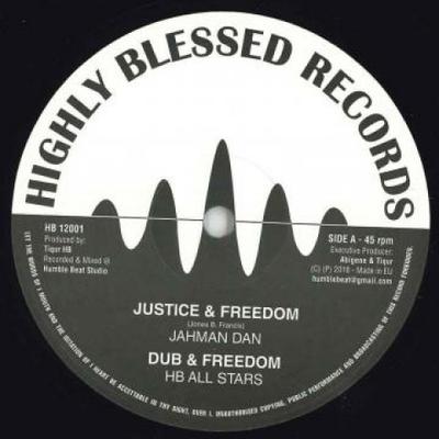 12inch Record JAHMAN DAN; HB ALL STARS / LUCADREA - Justice & Freedom; Dub & Freedom /  HB12001 Highly Blessed 2018 UK Reggae, Ska & Dub