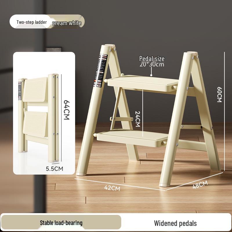 Folding A-Frame Ladder: Multifunctional, Thickened, 3-4 Step Indoor Ladder & Flower Stand