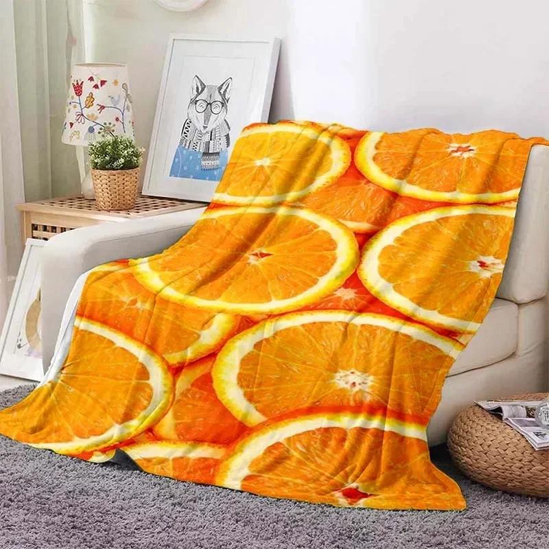 

Cute Fruit Fleece Blanket Plush Soft Lightweight Cozy Sweet Fruits Flannel Throw Blanket for Couch Travel Bed Outdoor Camping 75x90cm
