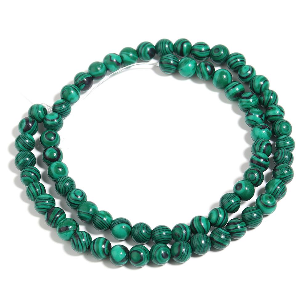 Natürliche Malachit-Steinperlen Grün Rund Lose Abstandshalterperlen für Schmuckherstellung DIY Armbänder Halsketten Zubehör 4/6/8/10/12mm