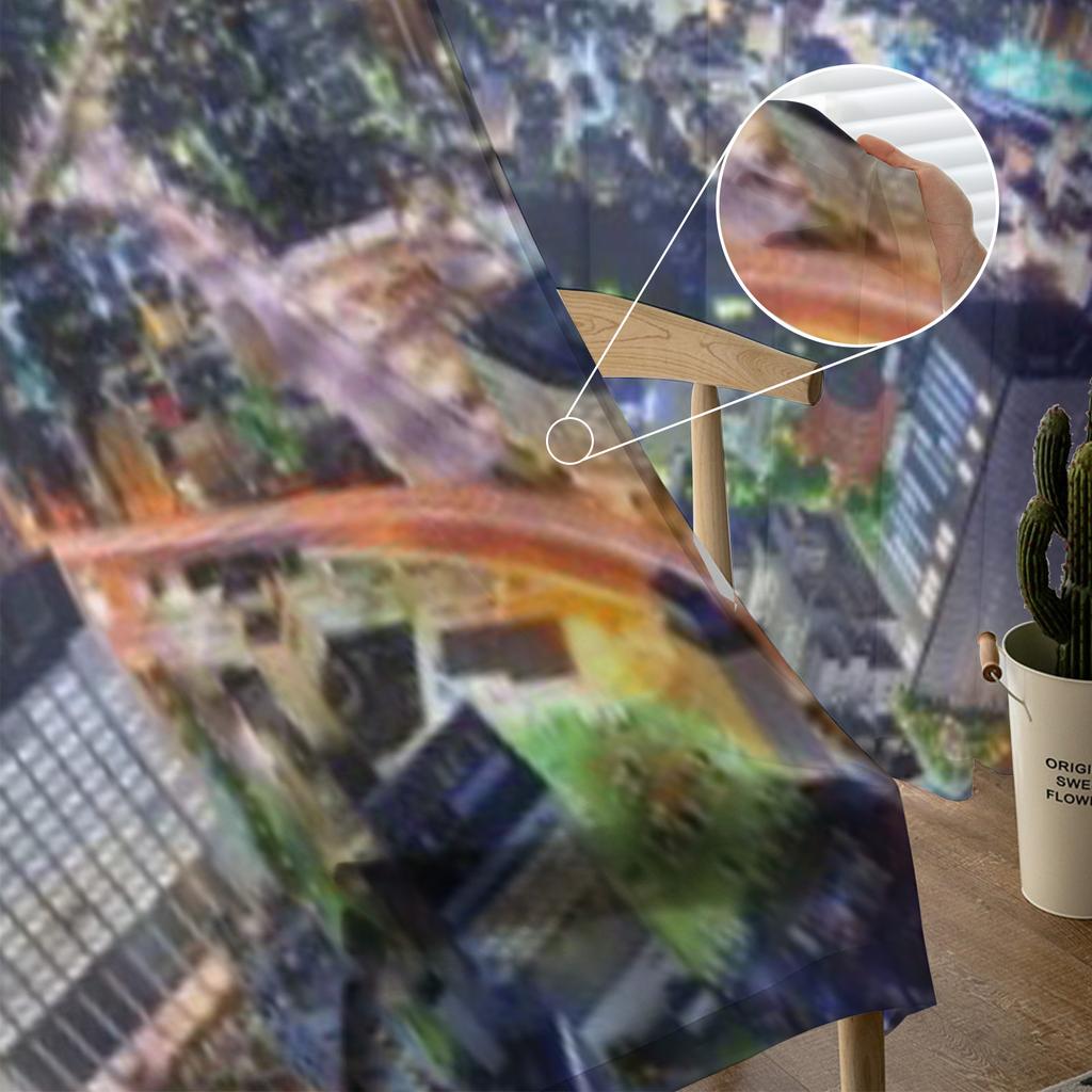 Ueno Viertel Und Berg Transparente Tüll Vorhänge für Wohnzimmer Fensterdekoration Schlafzimmer Küche Heimdeko Schleier Vorhänge