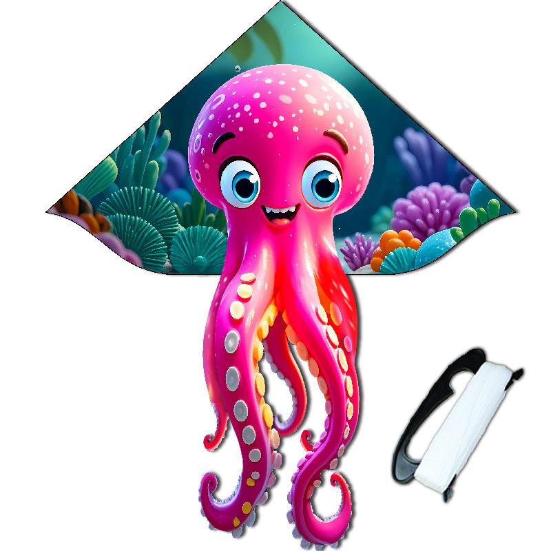 

Marine Animal Kites Featuring Octopus Design With Mechanical Craft Durable Polyester Construction For Children Play 1.4 M
